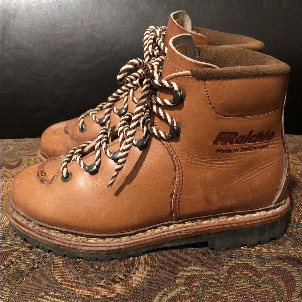 Raichle Leather Lace Up Hiking Trail Ankle Boots